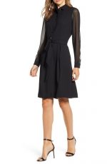 kay reccomends long sleeve chiffon crepe shirtdress