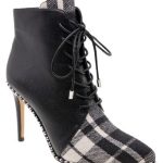 plaid ankle bootie